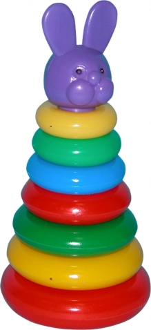 Piramide colorata impilabile con anelli per i più piccoli