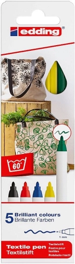 Pennarelli per tessuto Edding 4600 – set 5 colori base