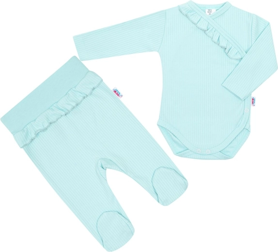 Completo neonato 2 pezzi New Baby Stripes, azzurro ghiaccio, 86