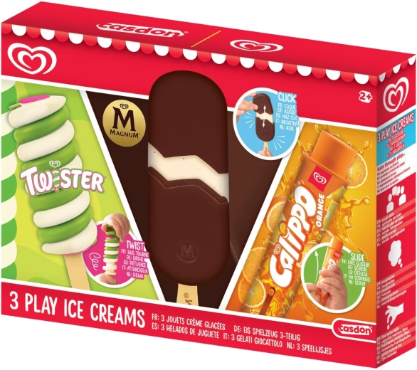 Tre gelati iconici in un unico set