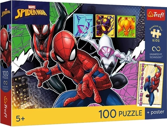 Trefl Puzzle Premium Plus Kids Spiderman: Coraggio 100 pezzi