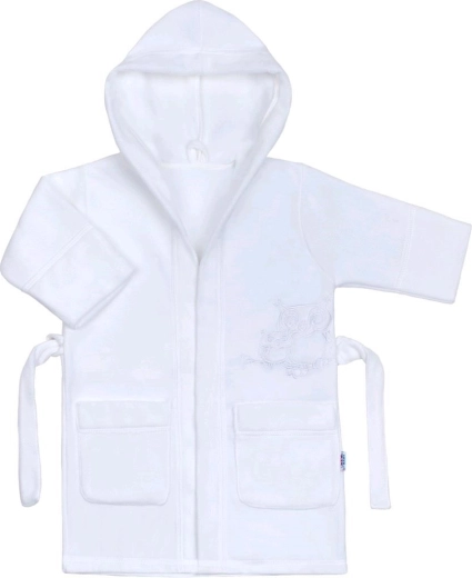 Accappatoio per bambini New Baby Gufetti bianco