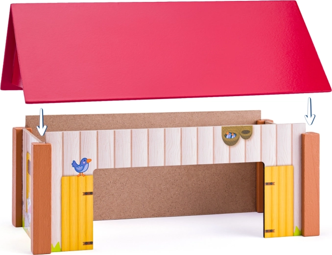 Tre edifici con tetti rimovibili