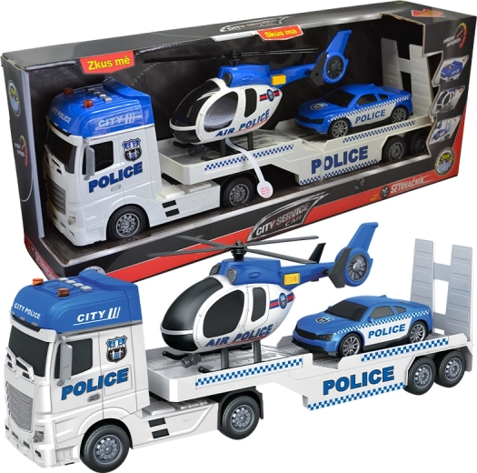 City Service Car camion della polizia con elicottero e auto in scala 1:12