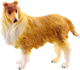 Figurina di cane Collie in plastica 7 cm