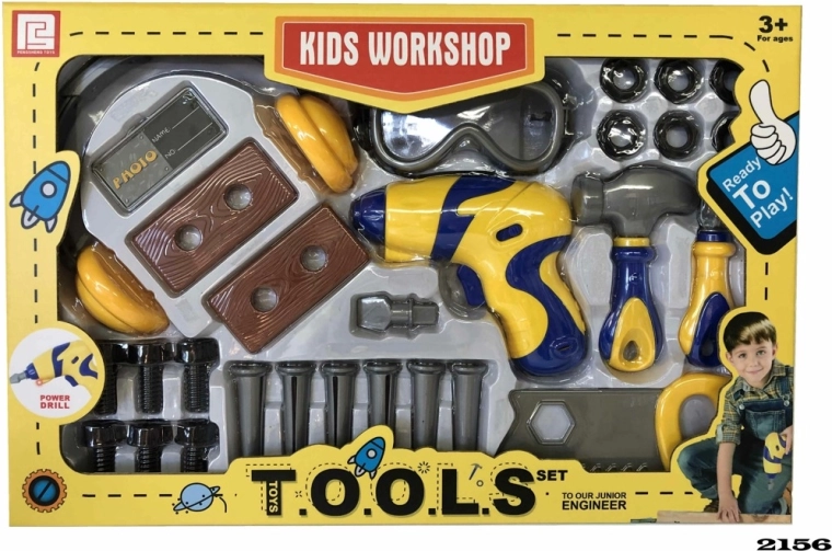 Set di attrezzi per bambini con luce, 27 pezzi