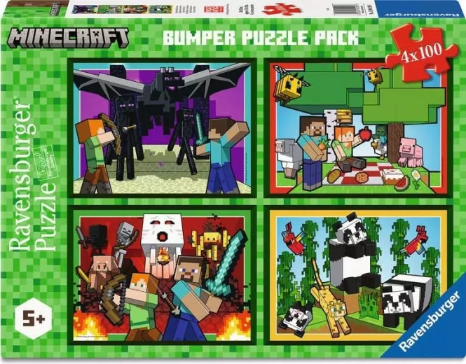 Puzzle Ravensburger Minecraft 4×100 pezzi