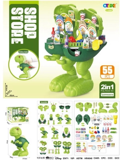 Dinosauro mobile e negozio di alimentari 2 in 1 per bambini