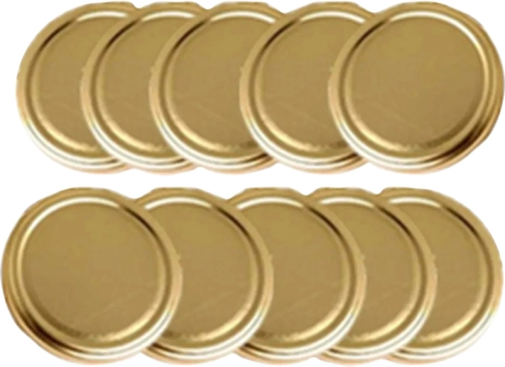 Coperchi metallici dorati per barattoli da conserva 82 mm (10 pz)