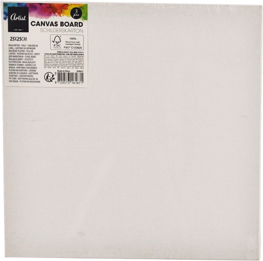 Tela da pittura 25 × 25 cm, set da 3 pz