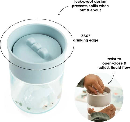 Done by Deer tazza educativa 360° Tiny farm blu
