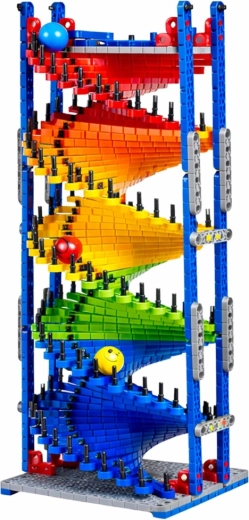 Doppia elica a due binari per gare di biglie