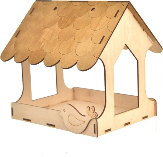 Mangiatoia per uccelli in legno da dipingere 20 × 20 cm