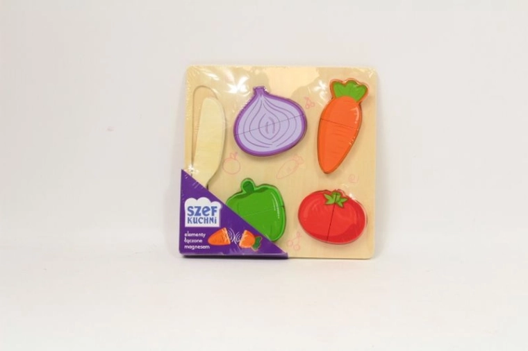 Puzzle da cucina in legno – verdure con magneti