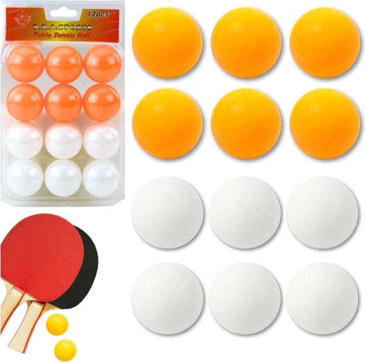 Palline da ping pong bianche e arancioni 12 pz