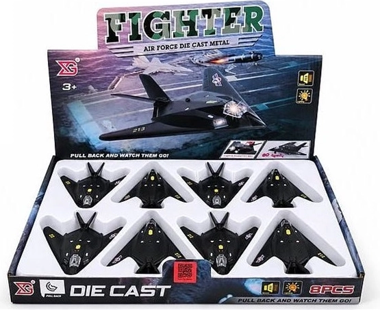 Aereo militare con luce e suono 15 cm - 1 pezzo