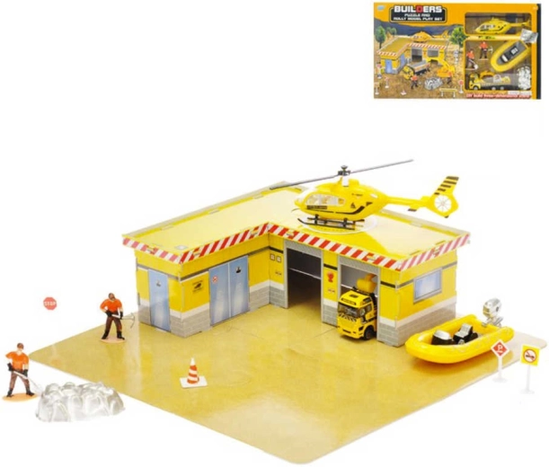 Set puzzle da costruzione 33 pz con 2 auto (metallo) e accessori in scatola
