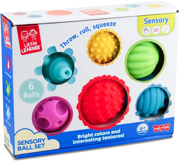 Palline sensoriali con diverse texture e colori – set da 6 pezzi
