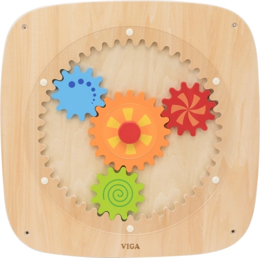Viga Toys tavola manipolativa da parete con ingranaggi