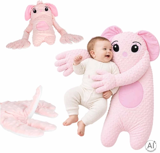 Cuscino calmante rosa per neonati con funzione di pacca