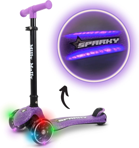 Monopattino per bambini a tre ruote Milly Mally Sparky violet
