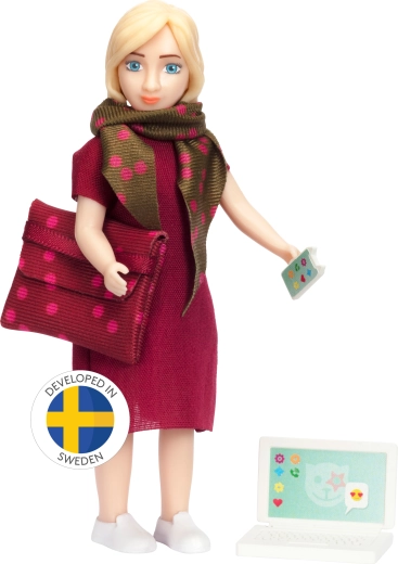 Bambola mamma Lundby – donna in carriera con notebook e telefono