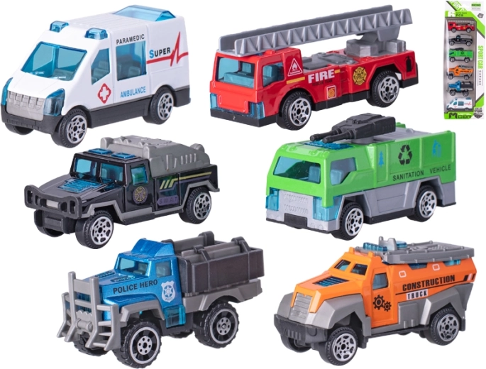 Set di macchinine in metallo mix 6 pz (6,5–7,5 cm) in confezione regalo