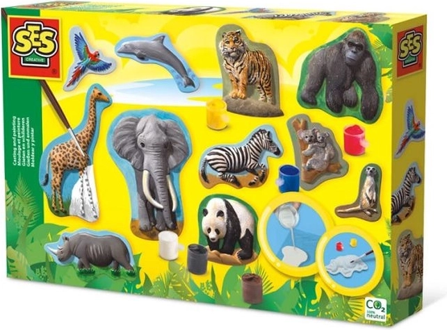 SES Creative calchi in gesso con colori – animali