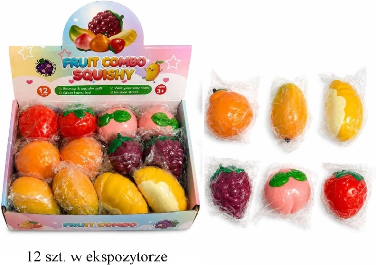 Pallina antistress sensoriale da schiacciare a forma di frutta mix - 1 pezzo