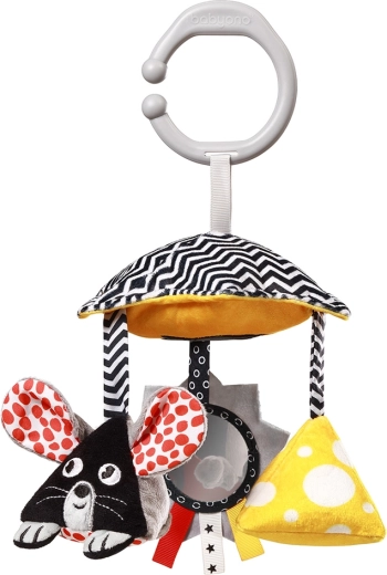 BabyOno giocattolo contrastato sospeso Mouse per passeggino e lettino, 0 m+