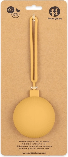 Petite&Mars custodia in silicone per ciuccio intense ochre