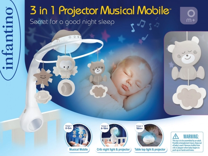 Giostrina musicale 3-in-1 INFANTINO – Beige