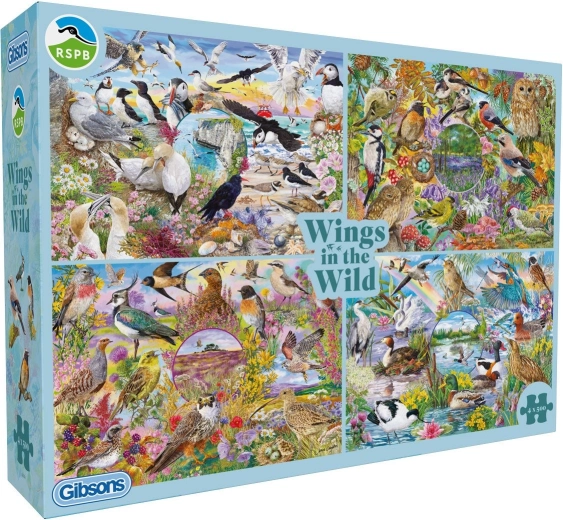 Puzzle Gibsons RSPB Ali nella natura selvaggia 4×500 pezzi