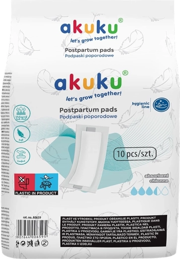 Assorbenti post parto monouso super assorbenti Akuku, 10 pz