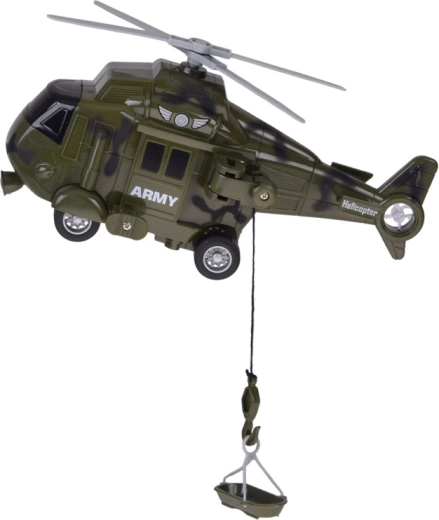 Elicottero con rotore e verricello di salvataggio