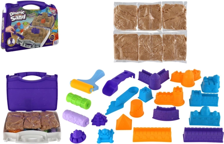 Sabbia magica Dynamic Sand in valigetta con formine da costruzione