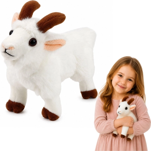 Capretta di peluche bianca 16 cm