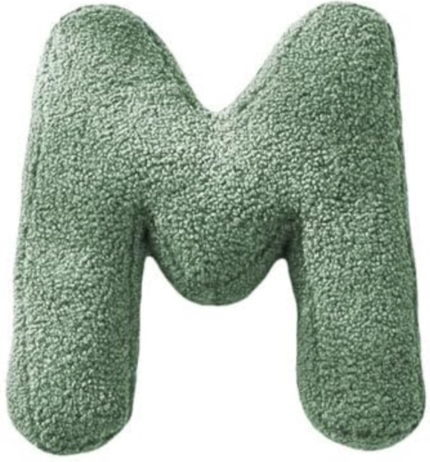 Mealini lettera di peluche m verde - 1 pezzo
