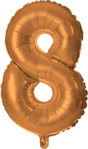 Palloncino in foil cifra 8 30 cm bronzo TORO