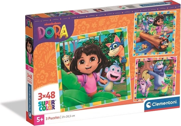 Puzzle Clementoni Dora 3×48 pezzi SuperColor