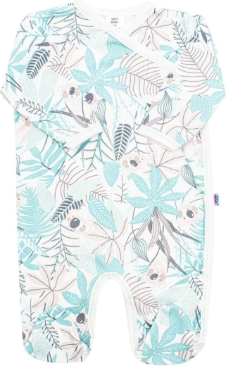 Tutina in cotone verde per neonato New Baby Lovely con chiusura laterale