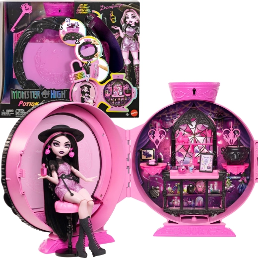 Monster High Potion Reveal bambola Draculaura – stanza delle pozioni con accessori - 1 pezzo