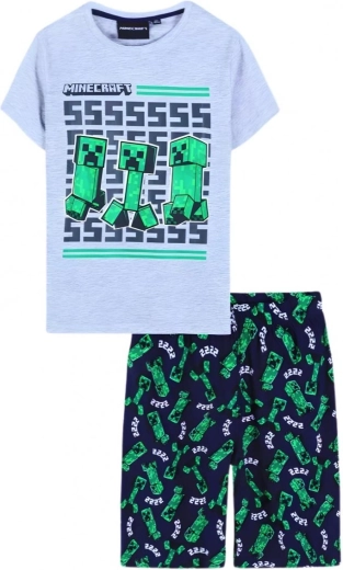 Pigiama per bambini Minecraft grigio e blu scuro