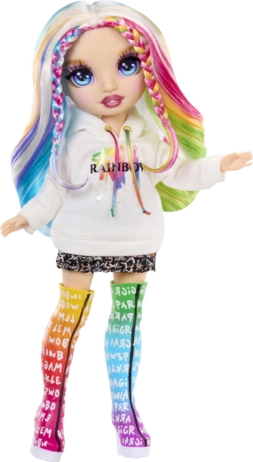 Bambola snodata con capelli arcobaleno