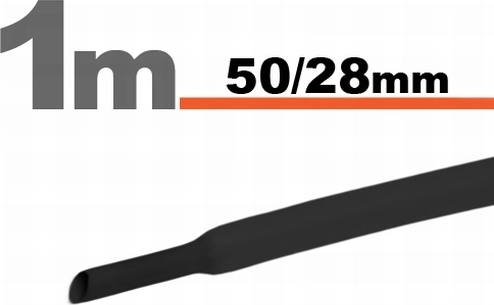 Guaina termorestringente nera 50 / 28 mm
