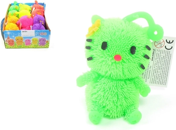 Giocattolo antistress in gomma a forma di gatto in colori neon