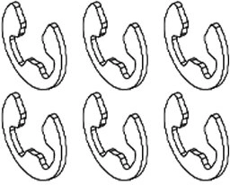 Jamara anello di sicurezza (E-clip) per ingranaggio principale Skull - set da 6 pz