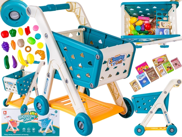 Carrello della spesa per bambini con alimenti (frutta e verdura) - 1 pezzo