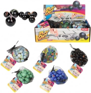 Set di biglie di vetro da 40 pezzi di diversi colori in rete