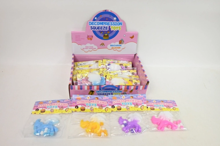 Gioco antistress da schiacciare unicorno (espositore 16 pz)